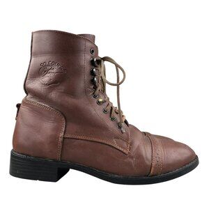 On Course Womens Size 6.5** Brown Leather Equestrian Lace-Up Paddock Ankle Boots